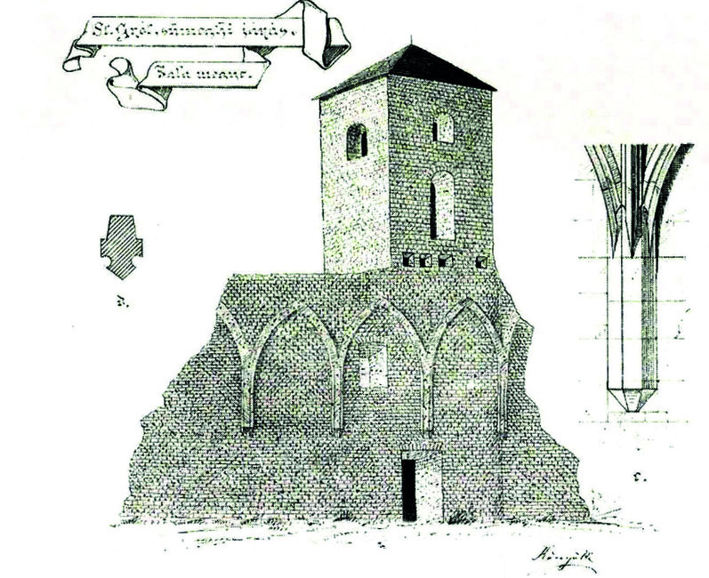 Könyöki József rajza a 19. század második felében látható maradványokról